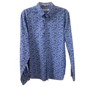 Ben Sherman Blue Mod Fit Button Down Dress Shirt Men's Size Large